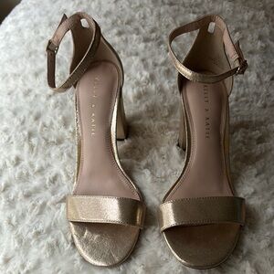 Kelly & Katie Metallic Gold Heels